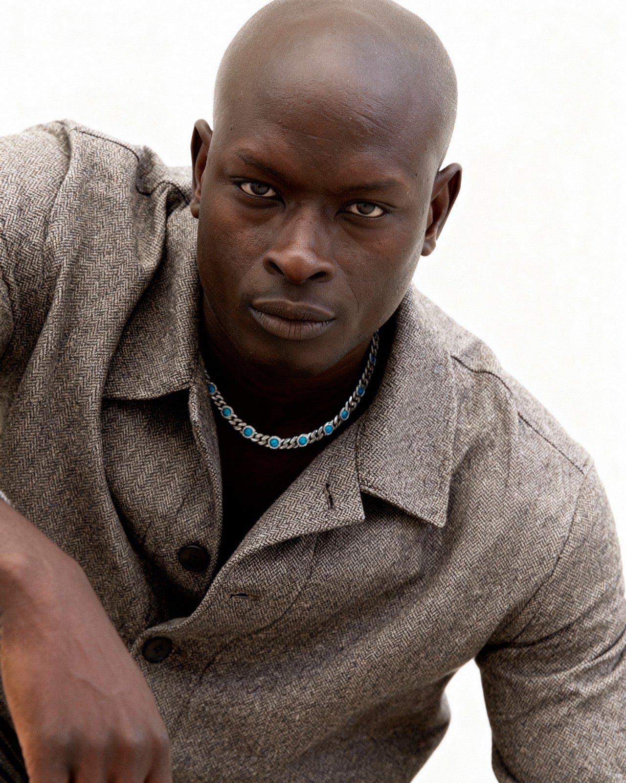 Opal Blue Cuban Link Chain S