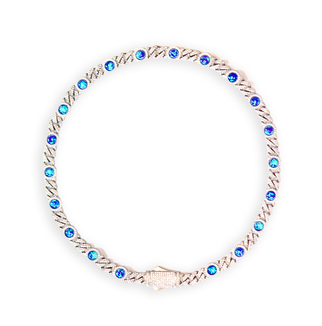Opal Blue Cuban Chain