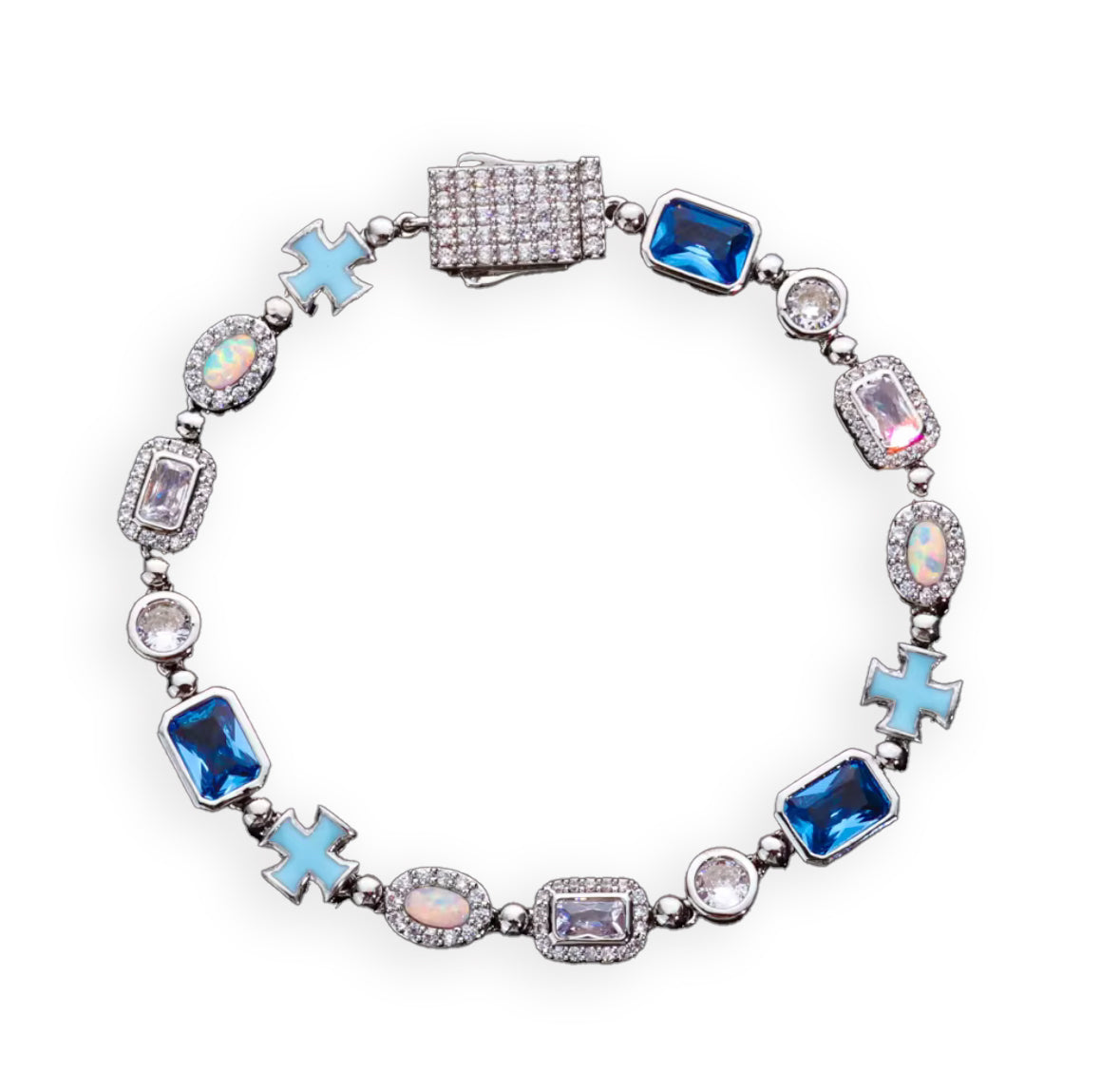 Pulsera Eslabones Celeste